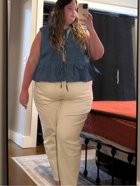 Braided Twist Jeans Cream